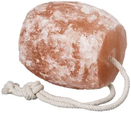 6.6 lb pink salt block with white rope